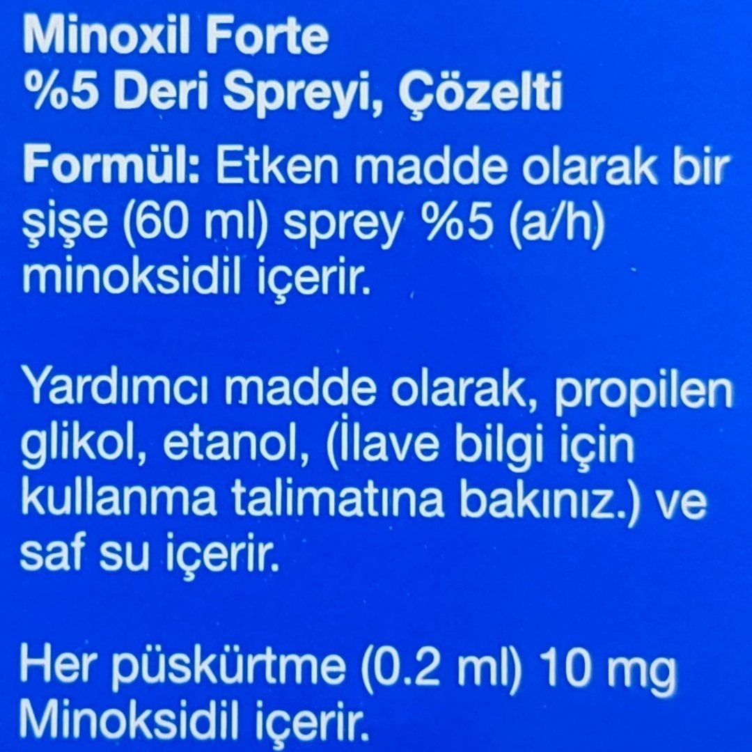 Minoxil Forte %5 Sprey 60ml/300doz