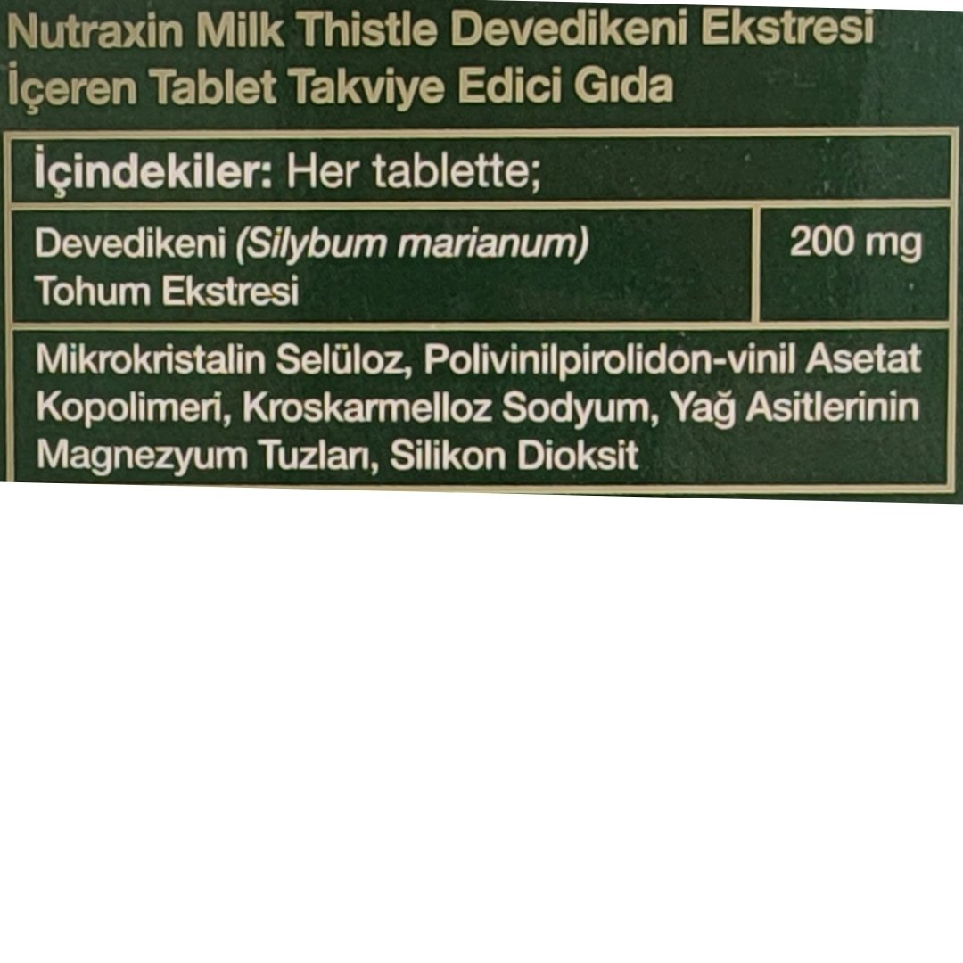 Nutraxin Milk Thistle(Deve Dikeni) 60 Tablet
