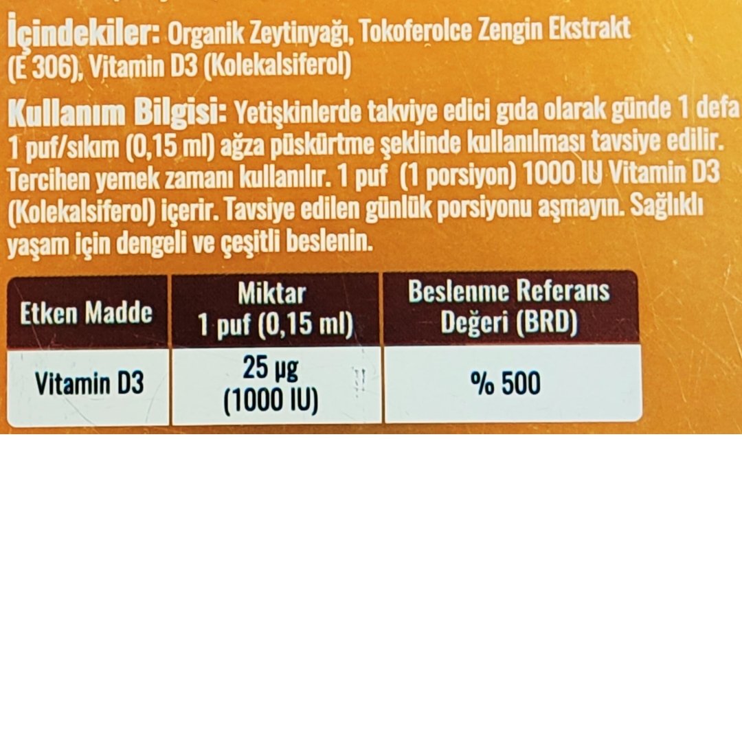Sustenium Vitamin D3 1000IU Sprey 20ml 130 Puf