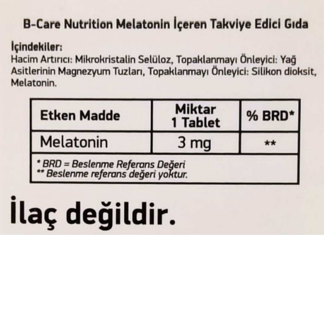 B-Care Nutrition Melatonin 3 mg 30 Tablet