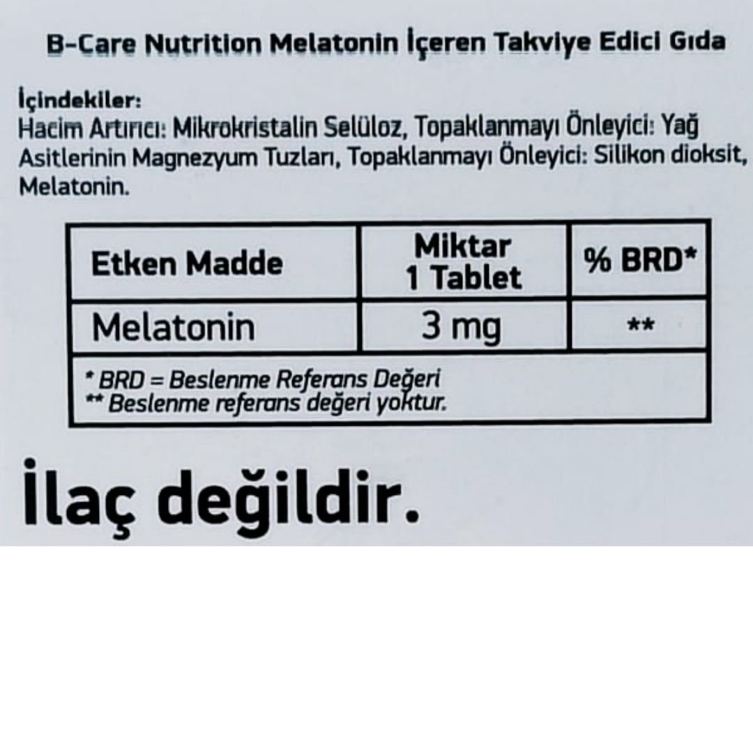 B-Care Nutrition Melatonin 3 mg 60 Tablet