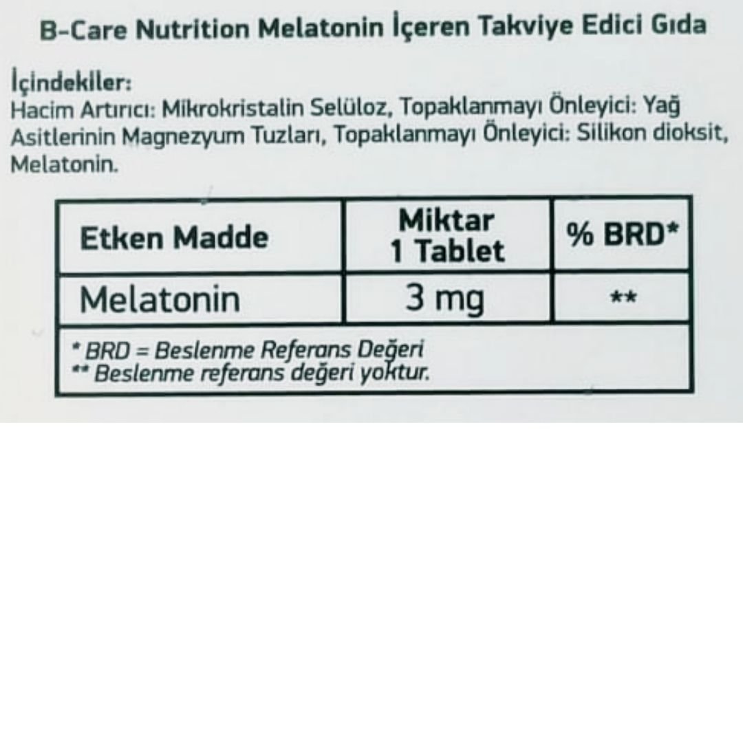 B-Care Nutrition Melatonin 3 mg 90 Tablet