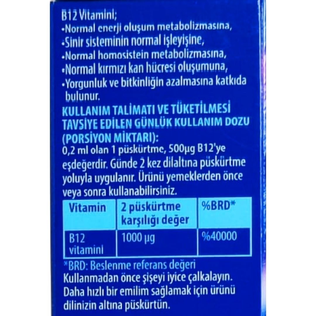 Bexol Vitamin B12 1000 mcg Sprey 15 ml