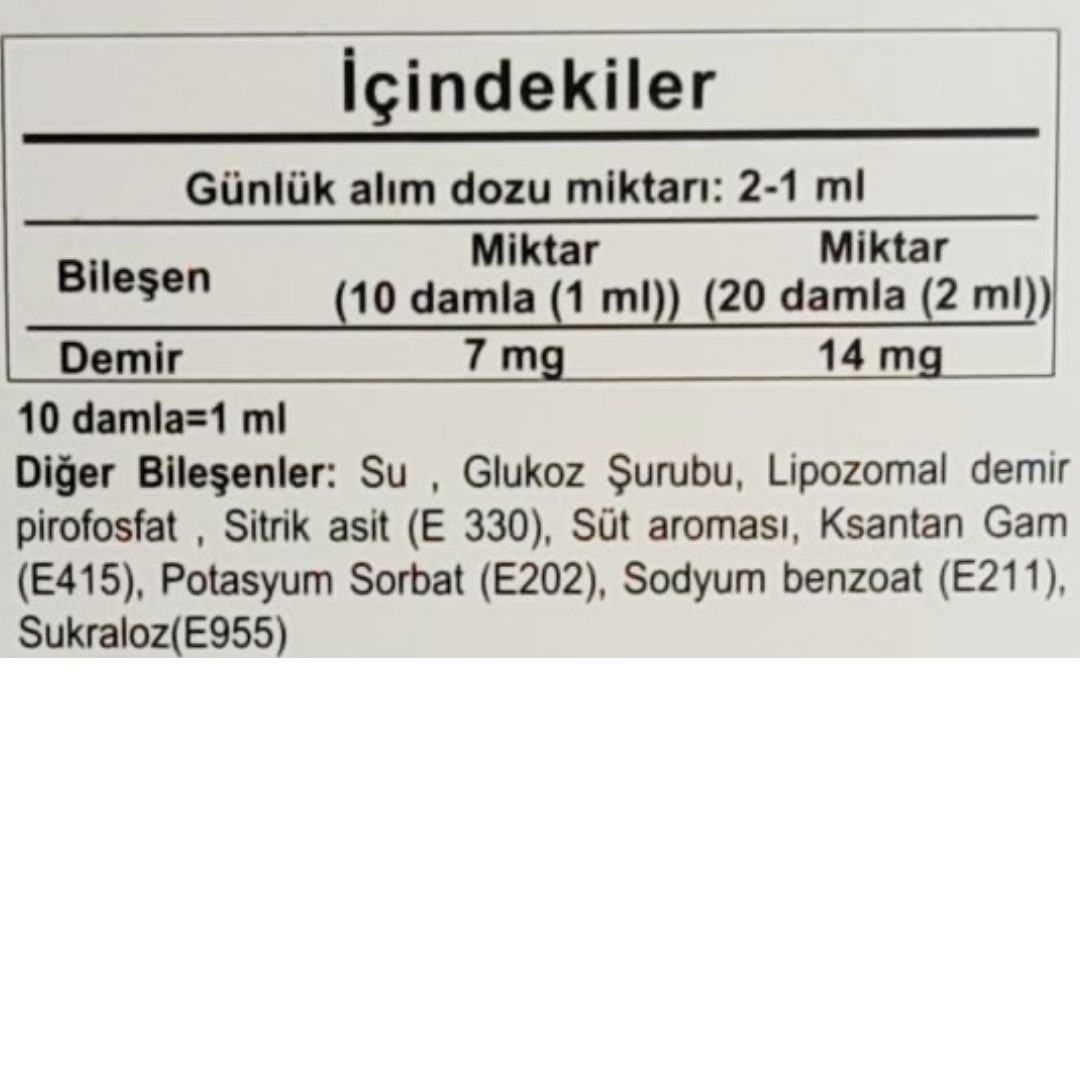 Bilifer Lipozomal Demir Damla 30 ml