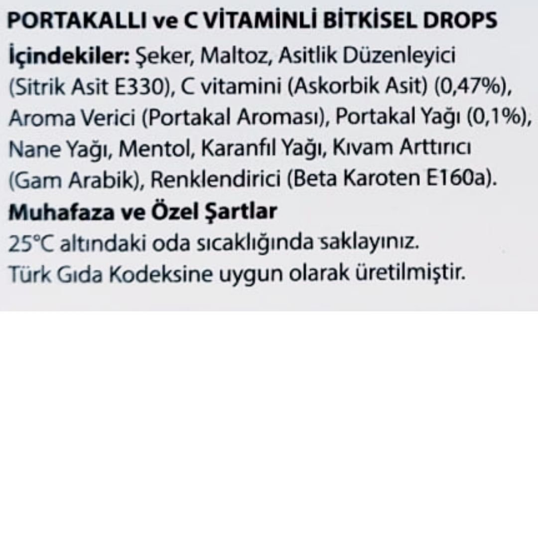 Biodrops Portakal C Vitamini Pastil 18'li