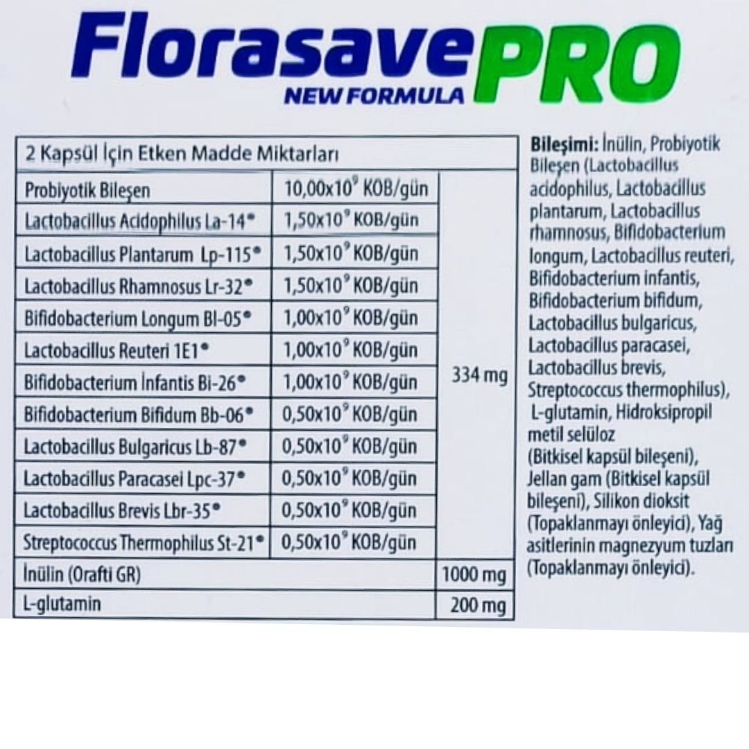 Florasavepro Probiyotik + Prebiyotik 30 Kapsül