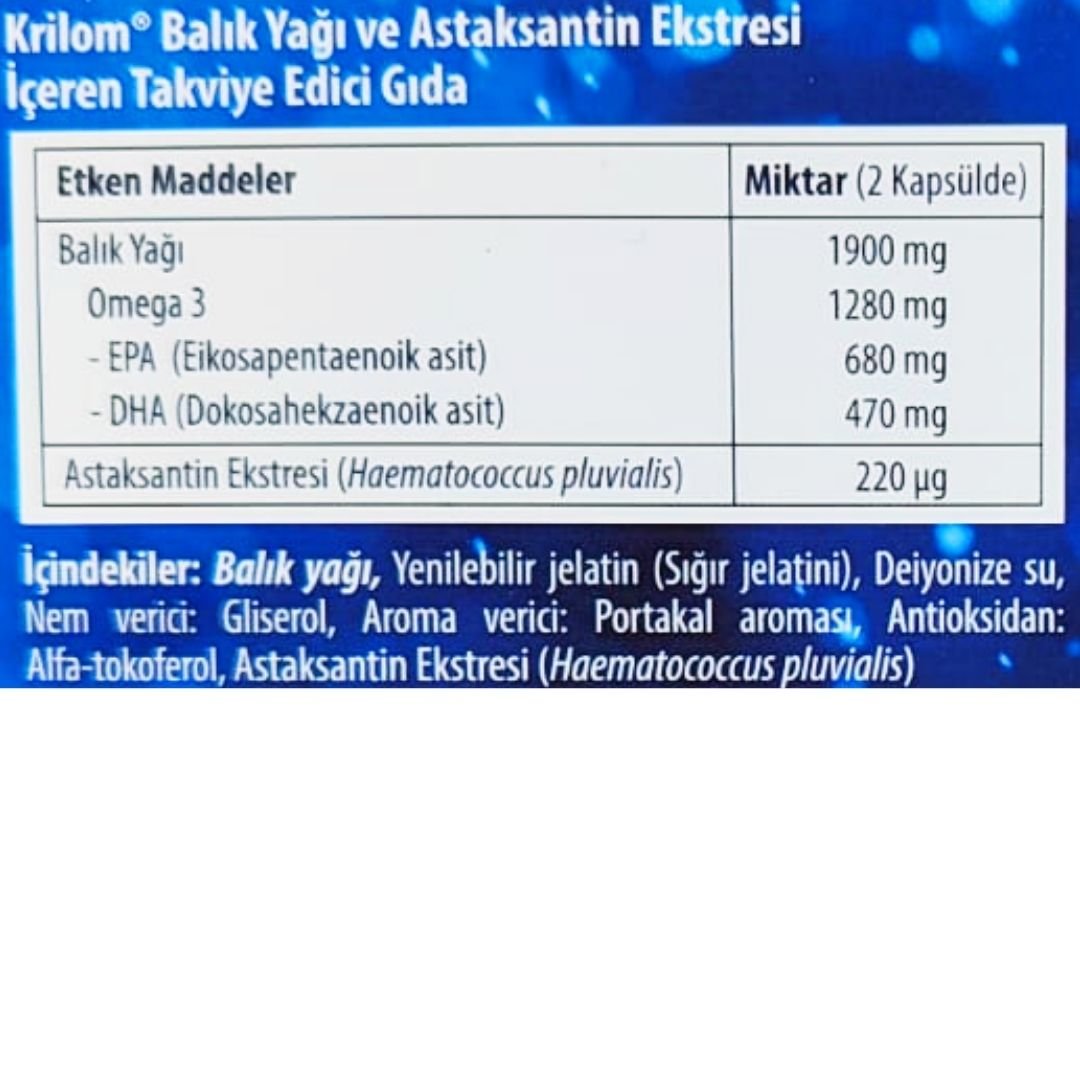 Krilom Omega-3 30 Yumuşak Kapsül