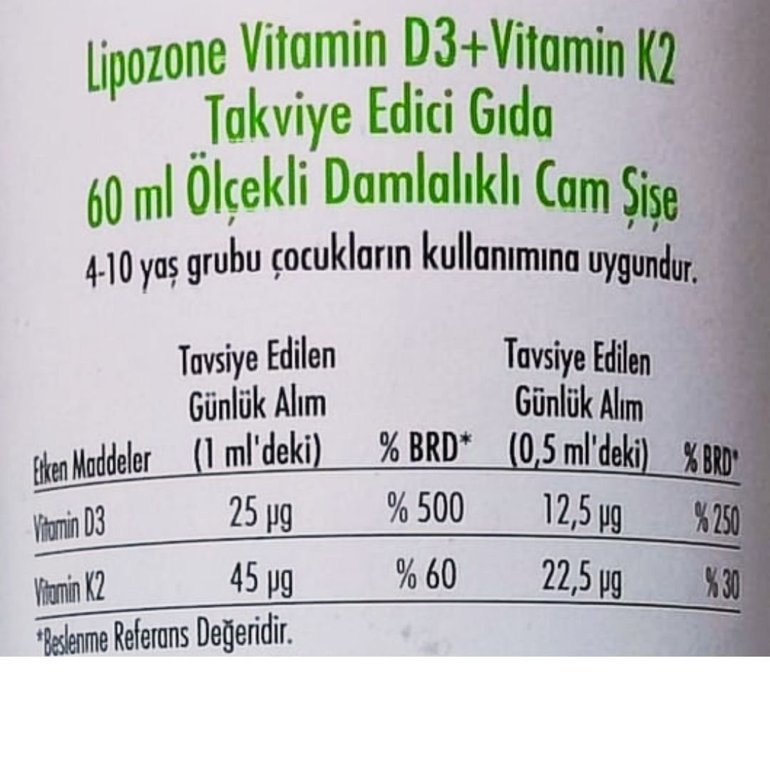 Lipozone D3K2  Vitamin 60 ml