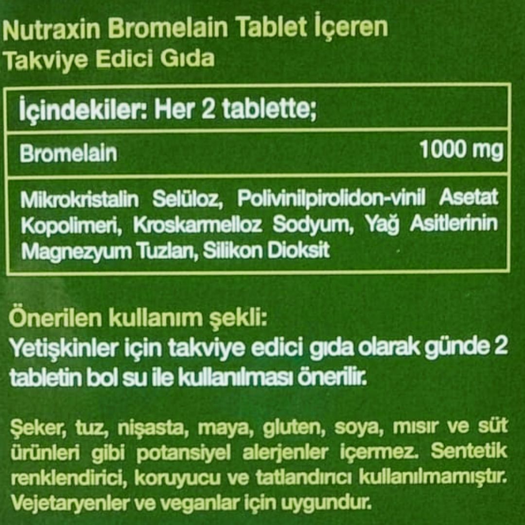 Nutraxin Bromelain 500mg Ananas 60 Kapsül