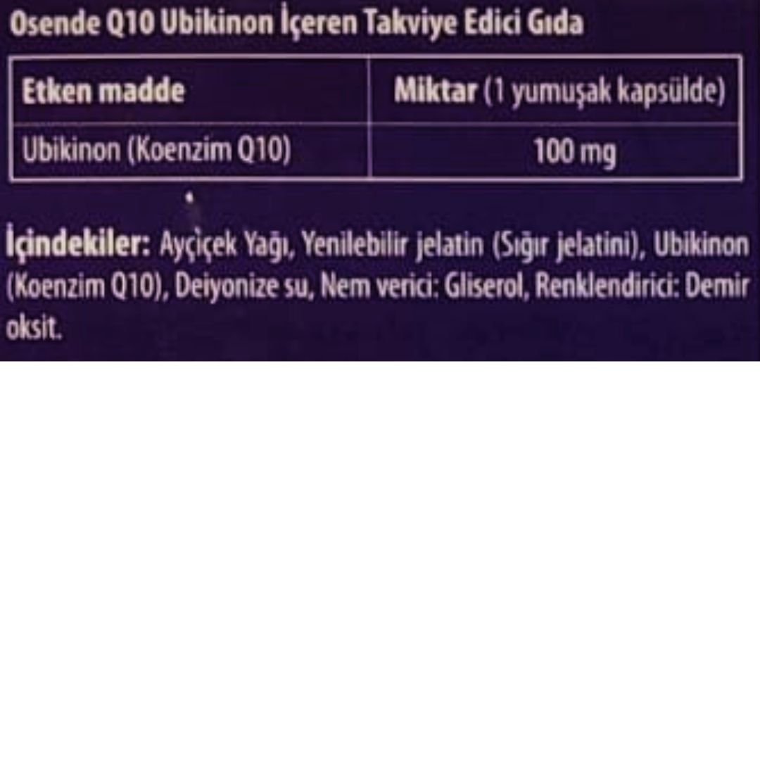 Osende Koenzim Q10 100 mg 30 Kapsül