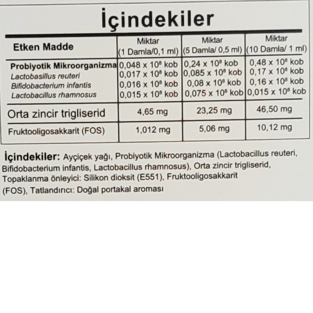 Probilim Probiyotik ve Prebiyotik İçeren Takviye Edici Damla 10 ml