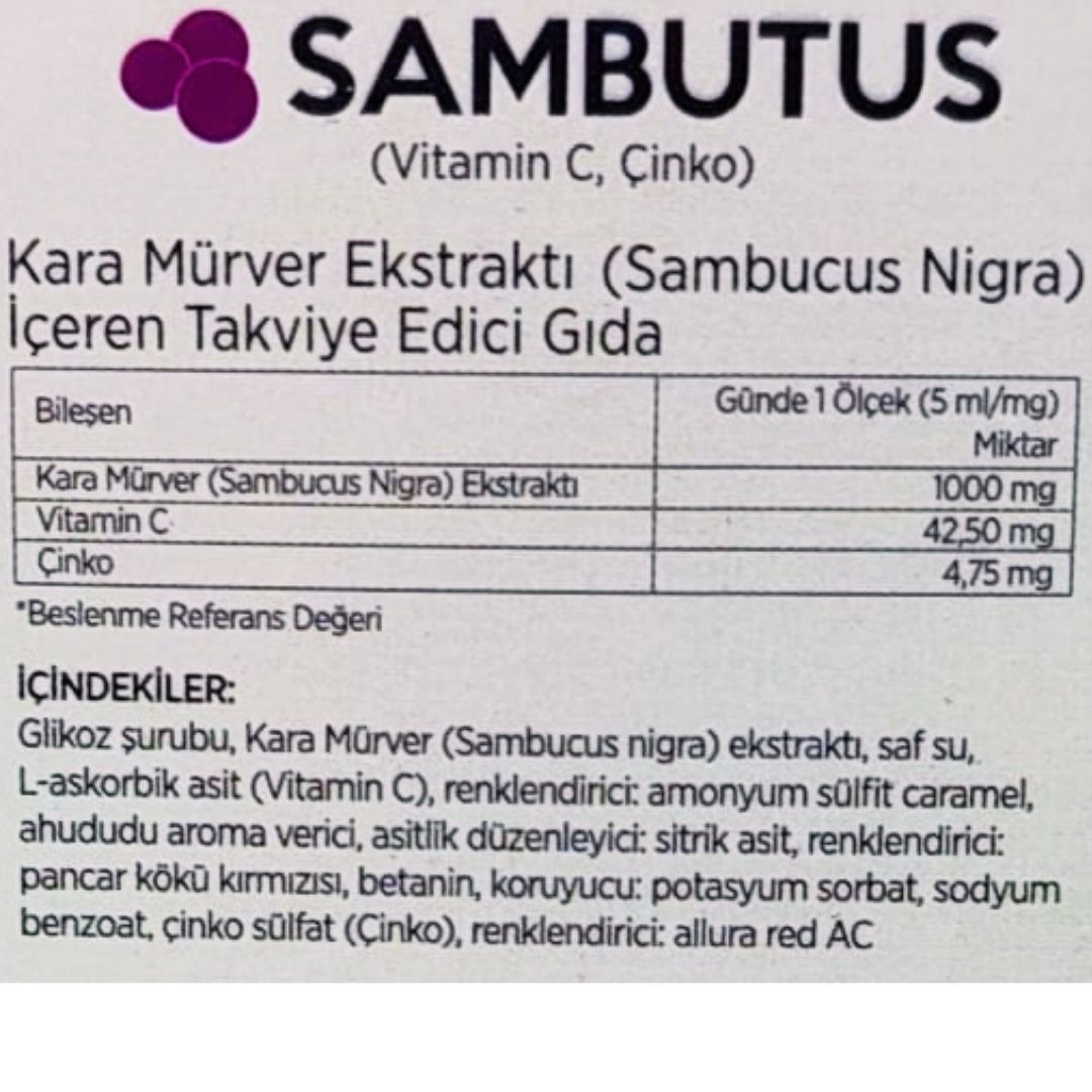 Sambutus Kara Mürver Ekstresi 100ml