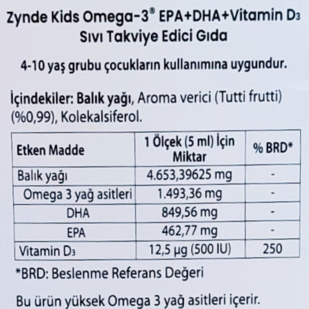 Zynde Kids Omega3 + Vitamin D3 200 ml