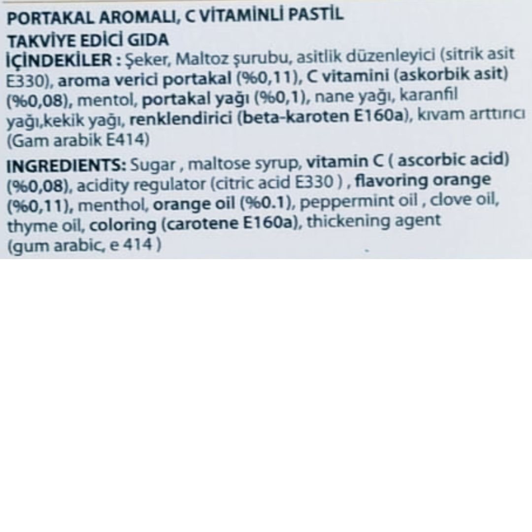 Swiss Bork Portakal Aromalı C Vitamini Pastil 16'lı